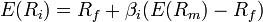 E(R_i) = R_f + \beta_{i}(E(R_m) - R_f)\,